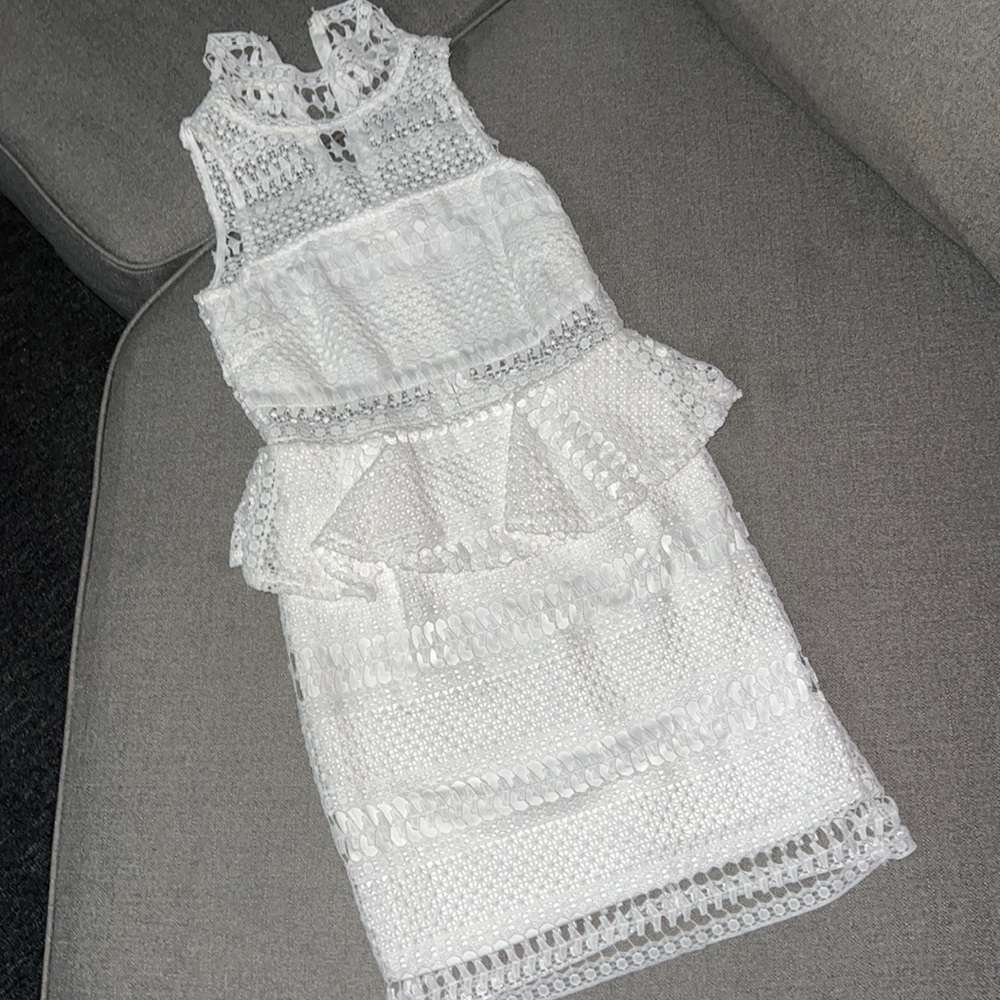 White laced fitting dress